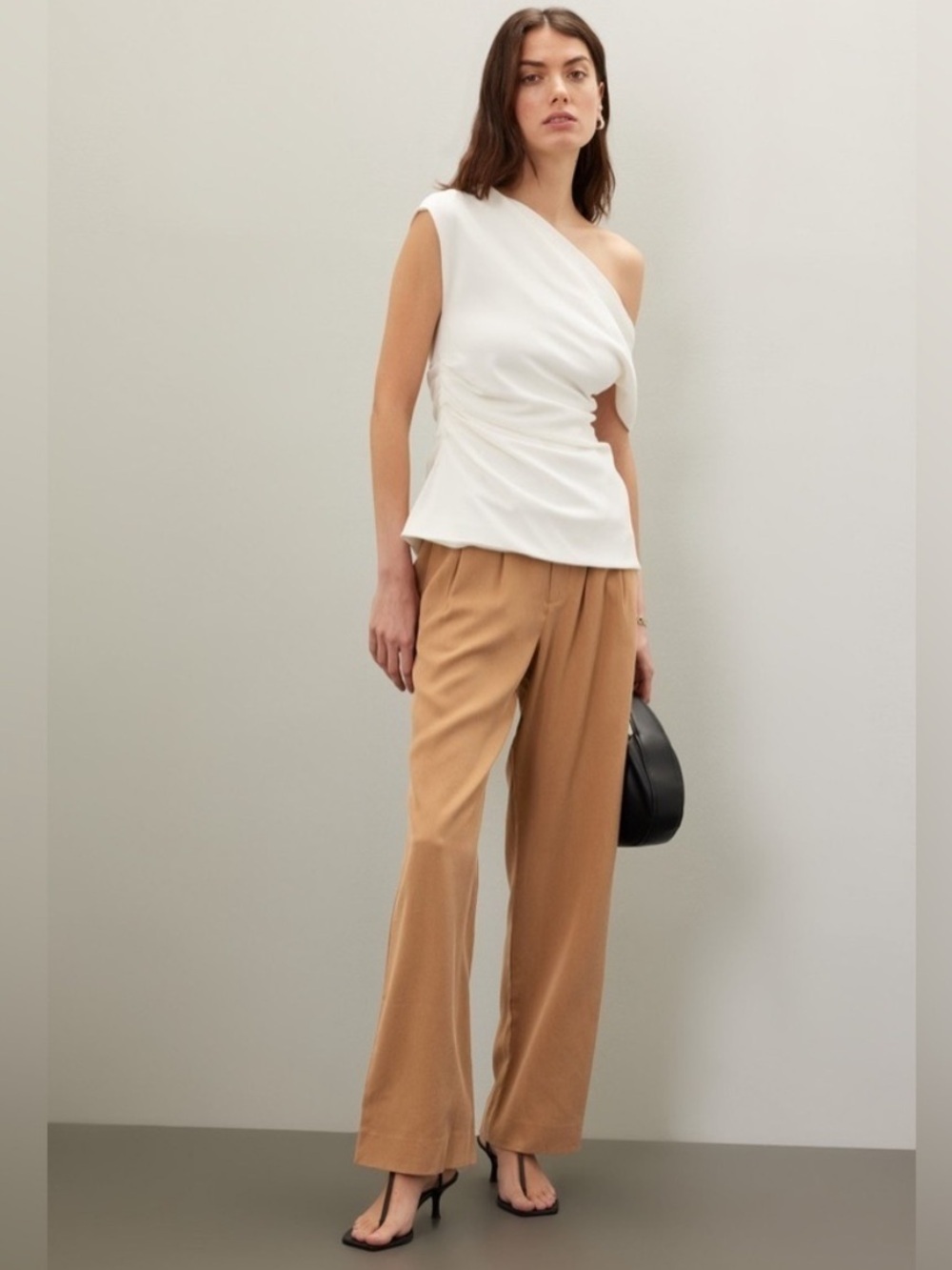 Reformation Mason Pant Size 0 Camel Tan High Waist Wide Leg Trousers Fall